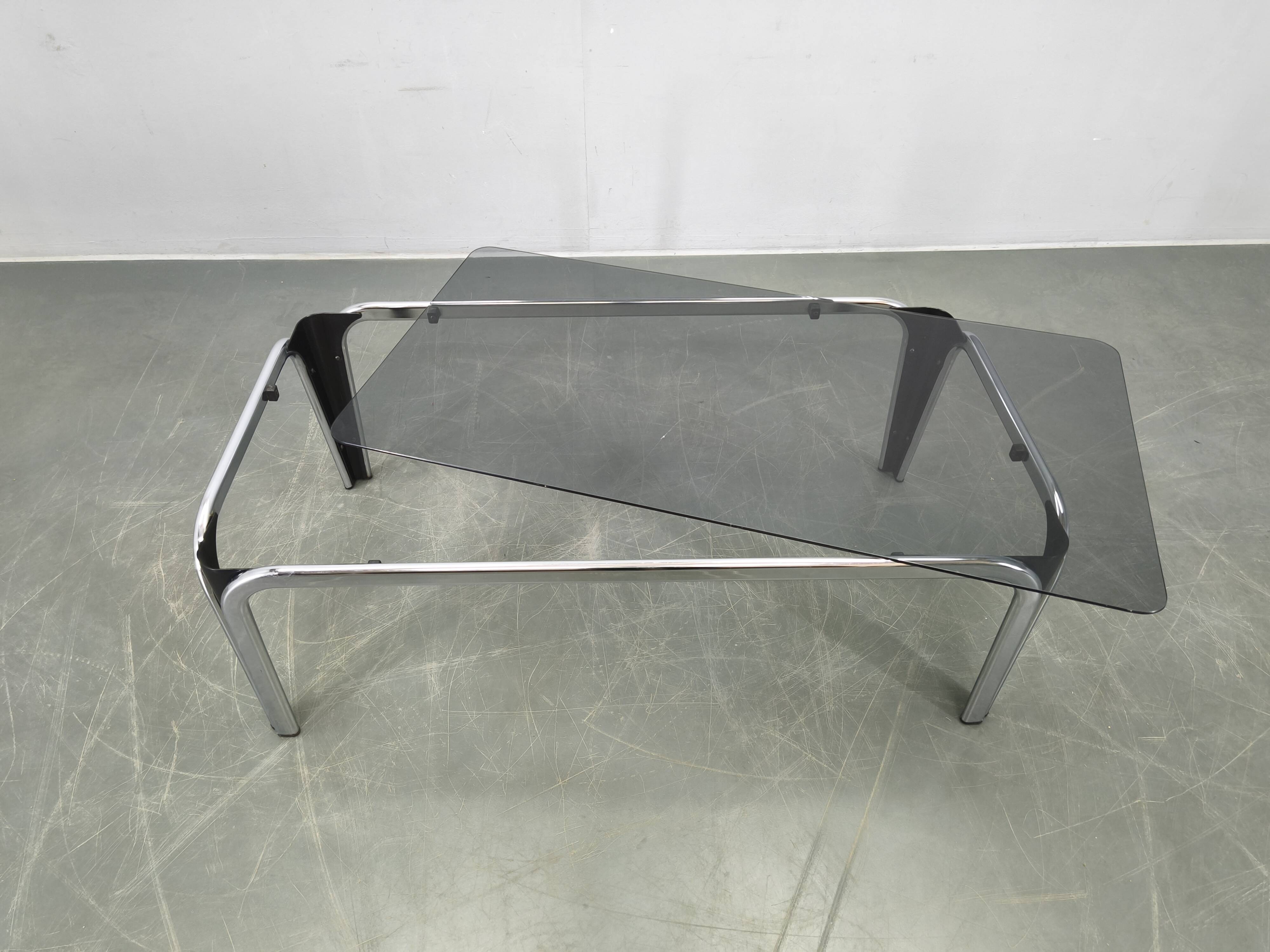 Mid-century modern coffee table produced in Italy during the 1970s.