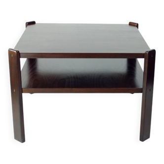 Table basse en hêtre foncé par Hikor Pisek Tchécoslovaquie années 1980