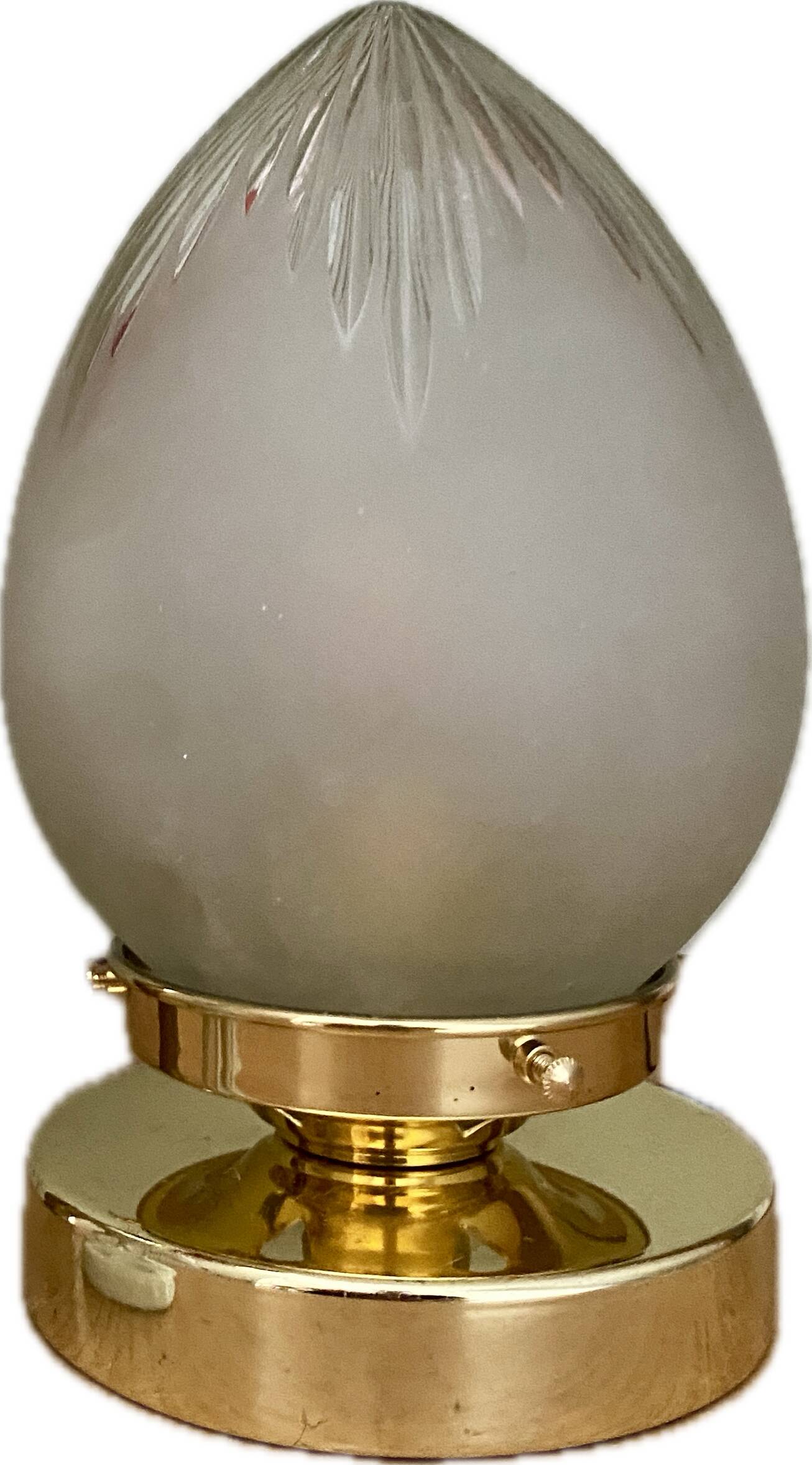 Vintage art deco globe table lamp in frosted glass