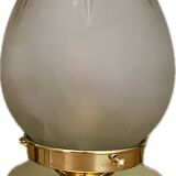 Lampe à poser globe vintage art déco en verre dépoli