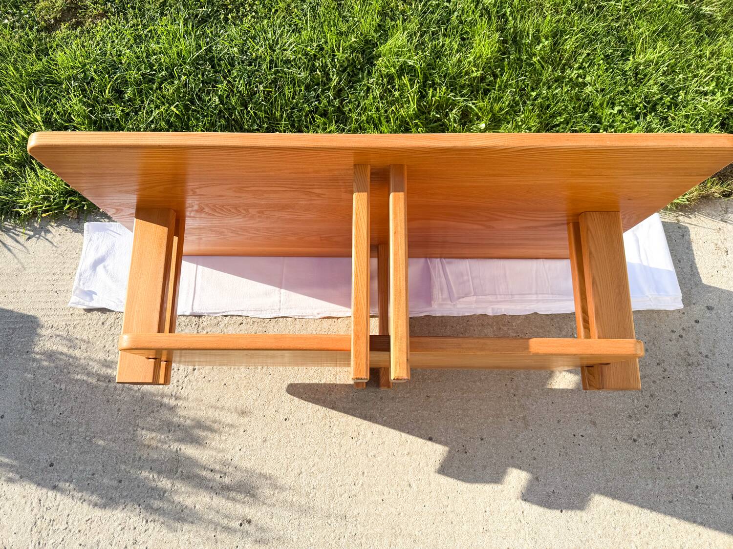 Large solid elm coffee table