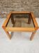 Coffee table in wood and smoked glass 1970 vintage