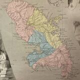 Carte illustrée ancienne colonies françaises La Martinique