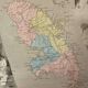 Old illustrated map of French colonies Martinique.