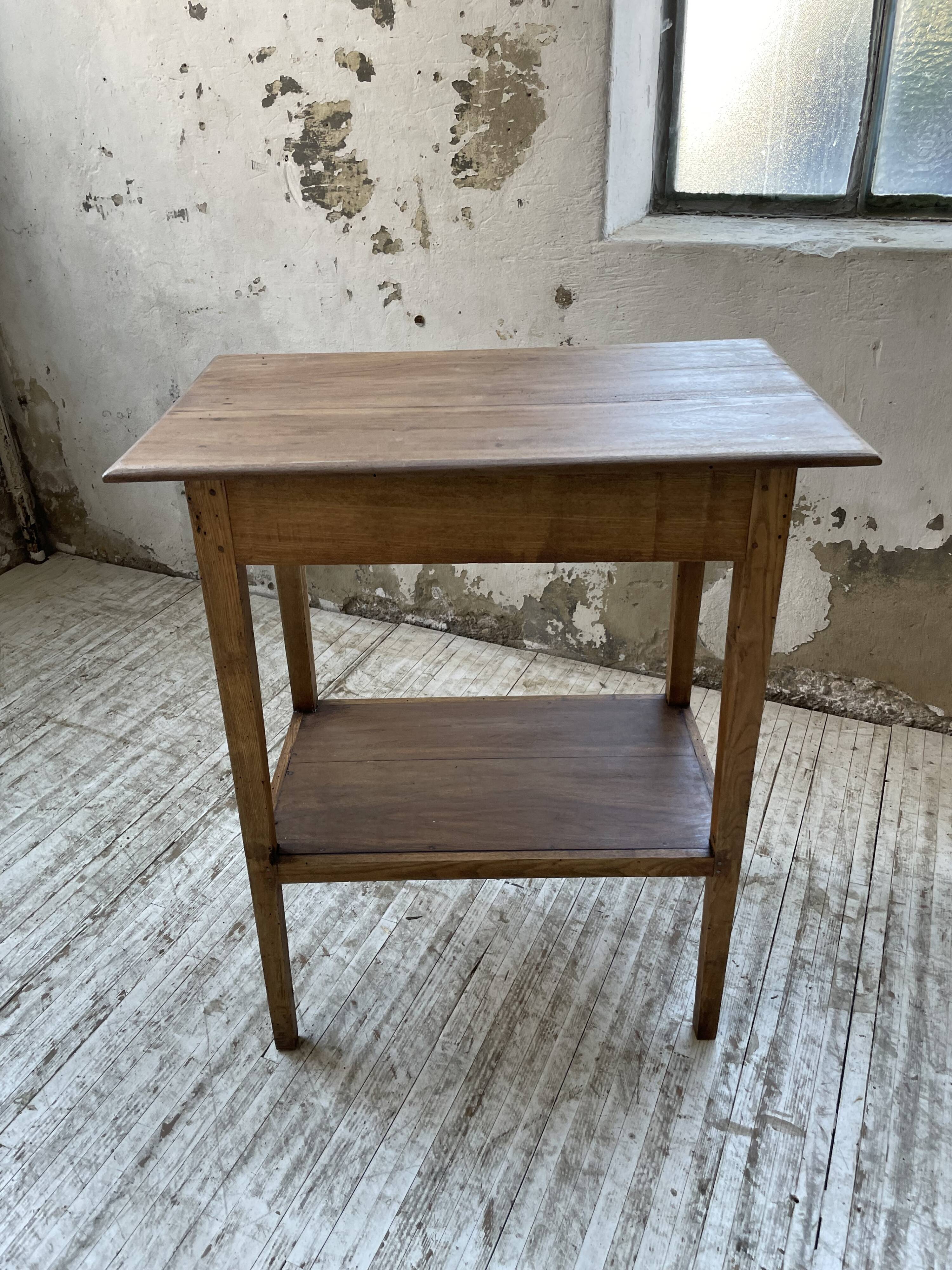 Oak spindle leg console table