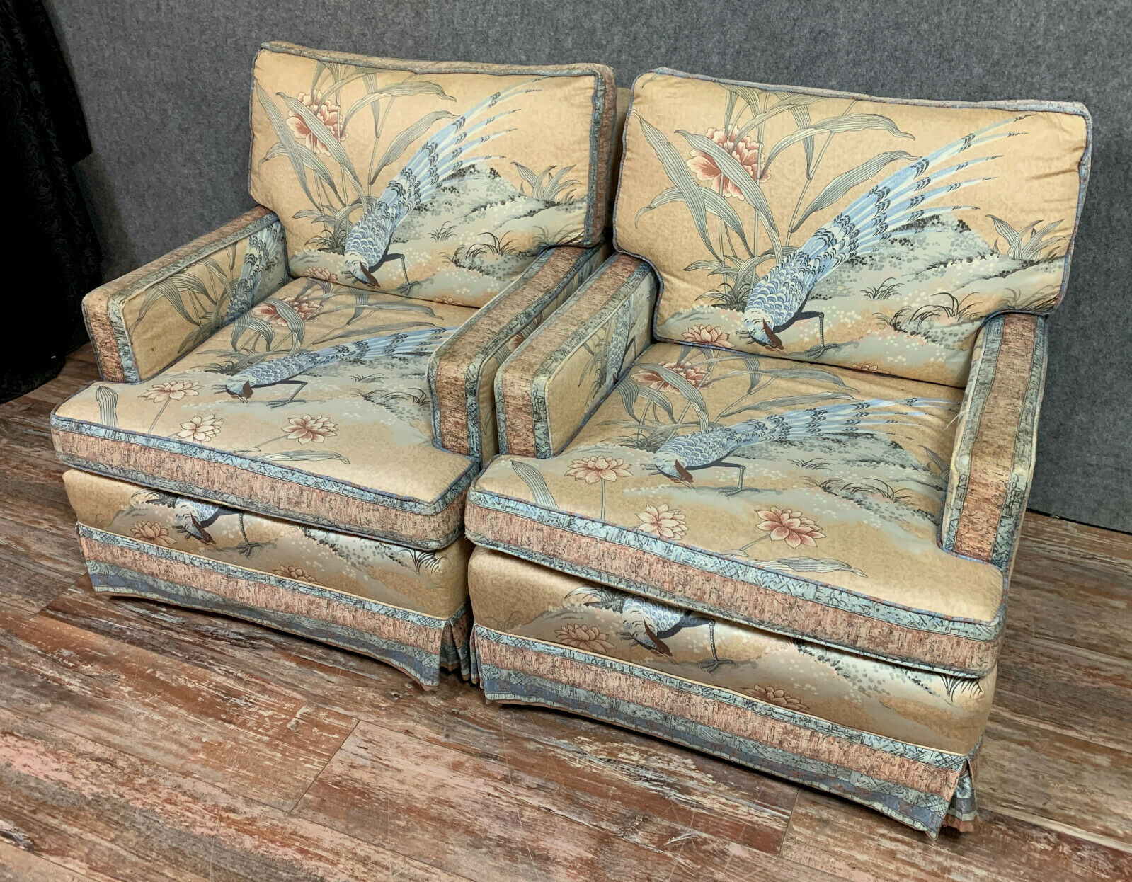 pair of Napoleon III period armchairs of Asian inspiration around 1850-1880