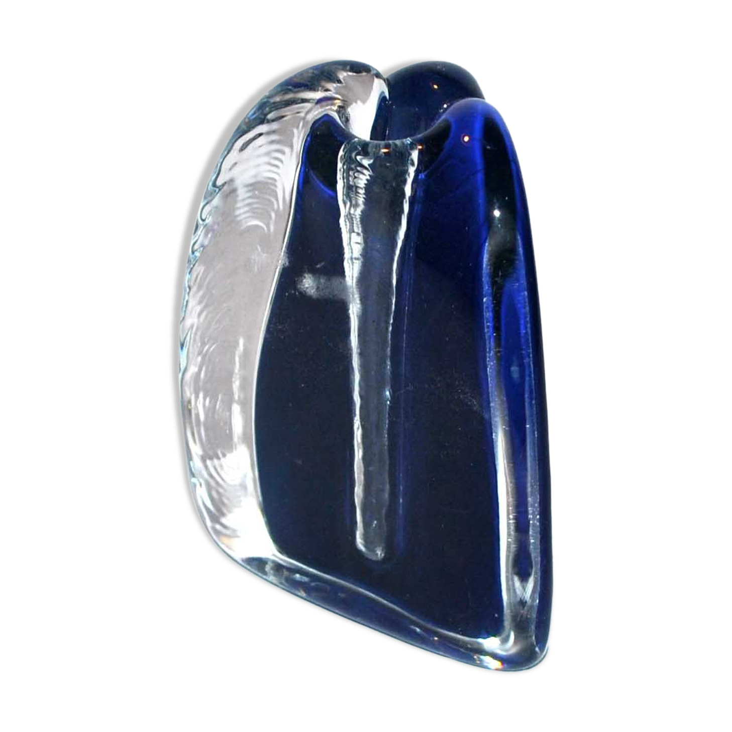 Vintage vase in cobalt blue murano glass? Soliflore triangle 1960-1970