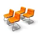 Yves Christin, 4 chairs model Storm, 1970s