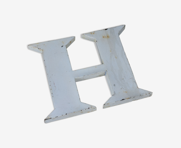 Lettre zinc blanche "h"