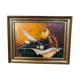 Oil on canvas Still life with books