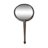 Old hand mirror beveled glass