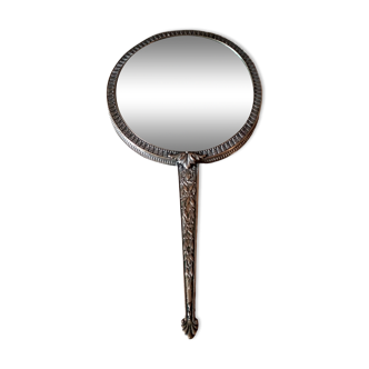 Old hand mirror beveled glass