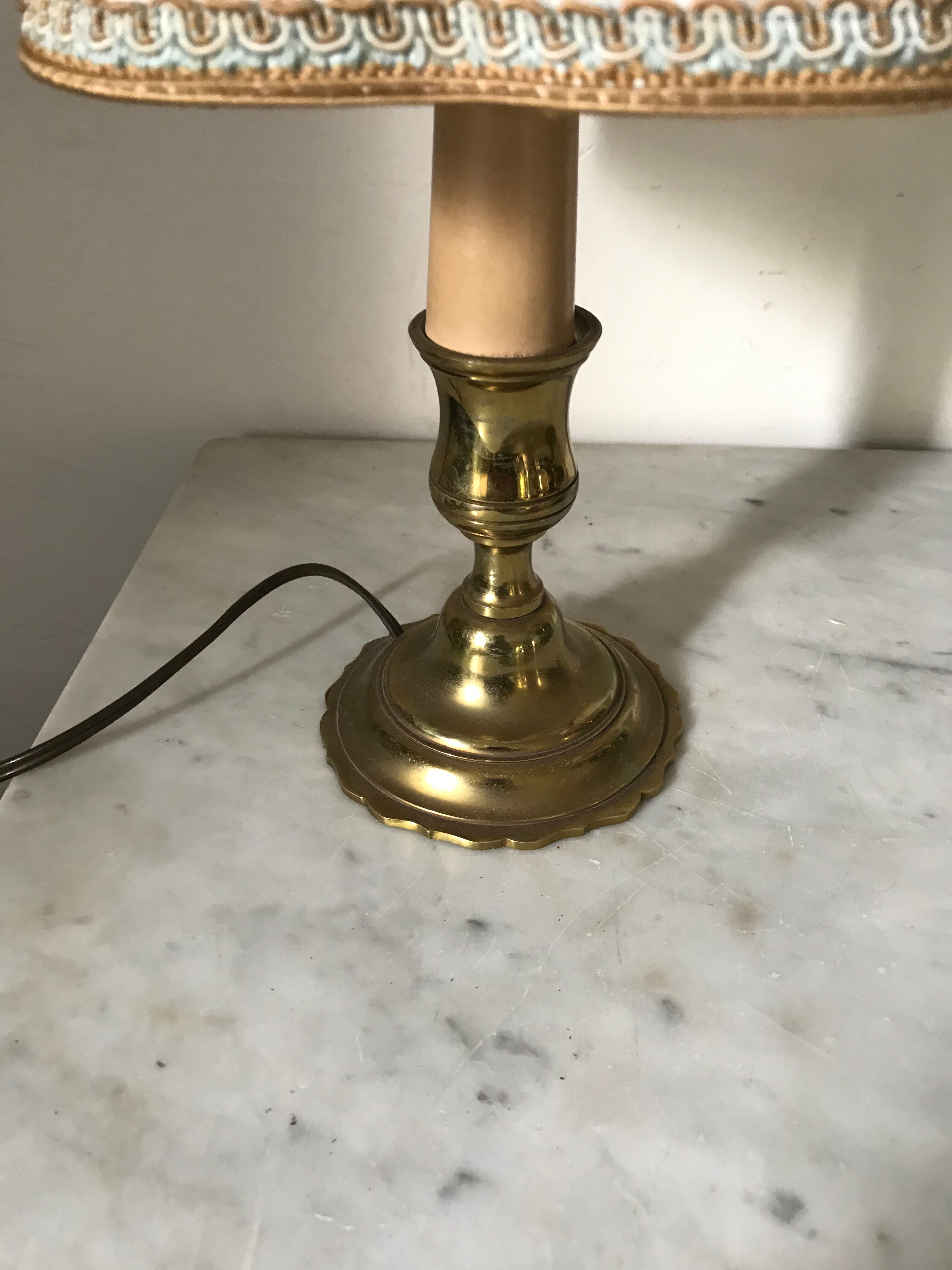 Pair of brass bedside lamps