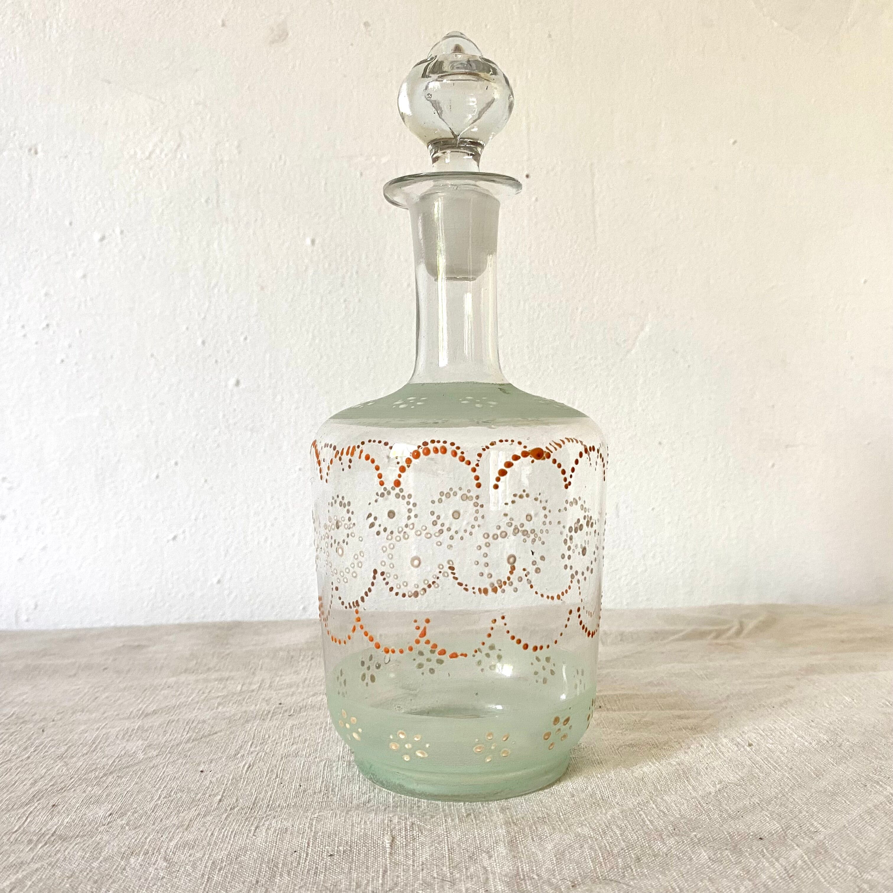Antique carafe with hand decoration