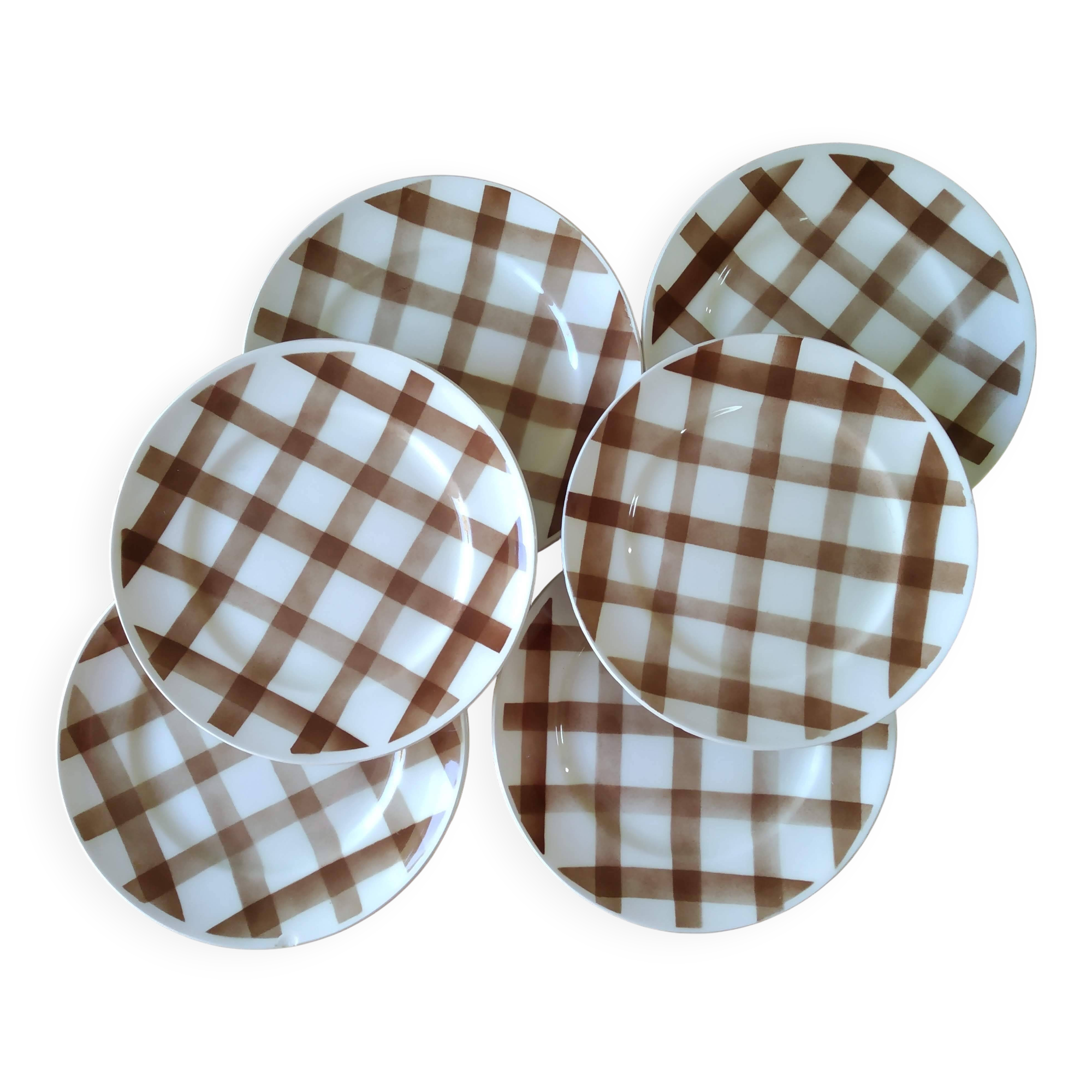 6 vintage Scottish Moulin des Loups dessert plates