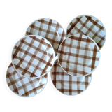 6 assiettes à dessert Moulin des Loups vintage  Ecossais