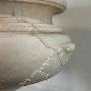 Neoclassical basin in white Carrara marble, Italy, late 18th to early 19th century.