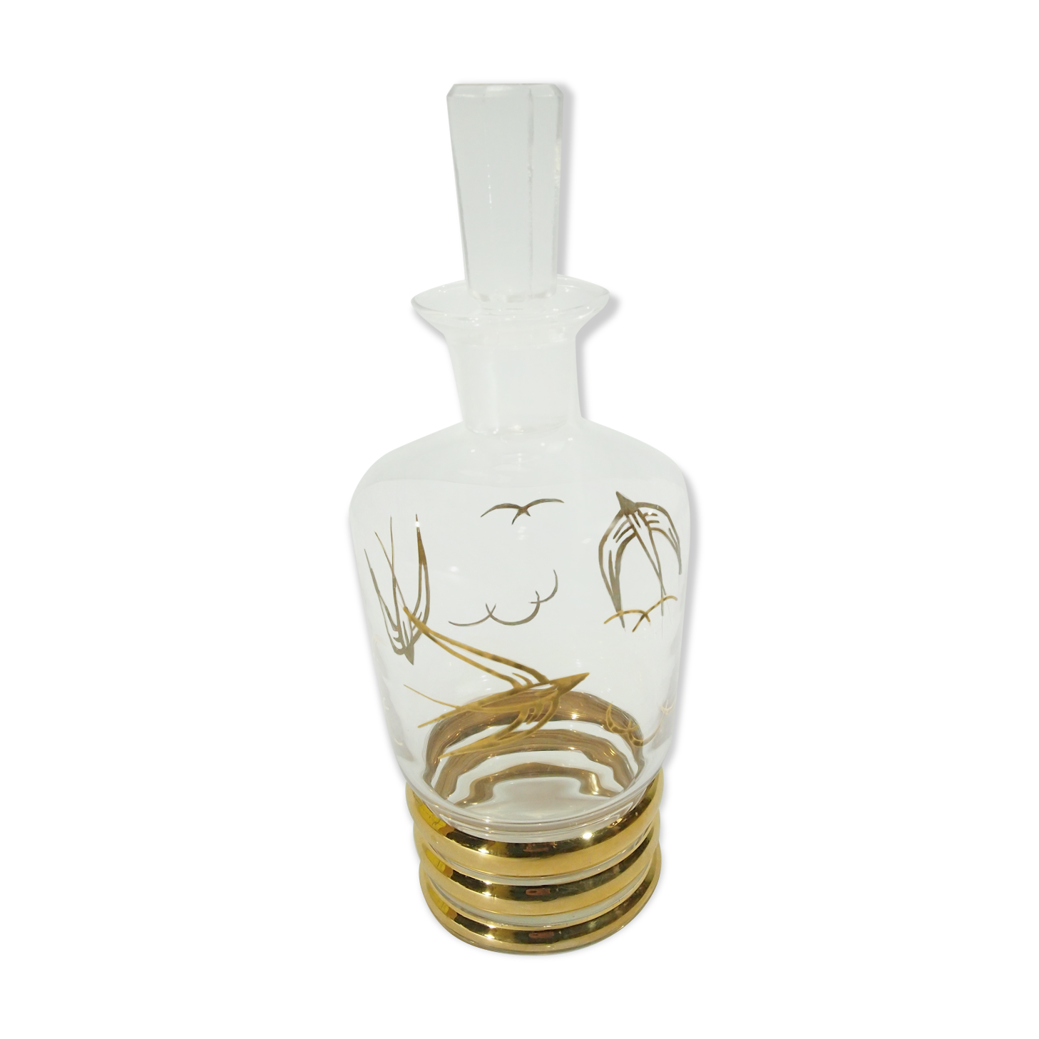 Crystal liqueur carafe Vanne le Chatel vintage