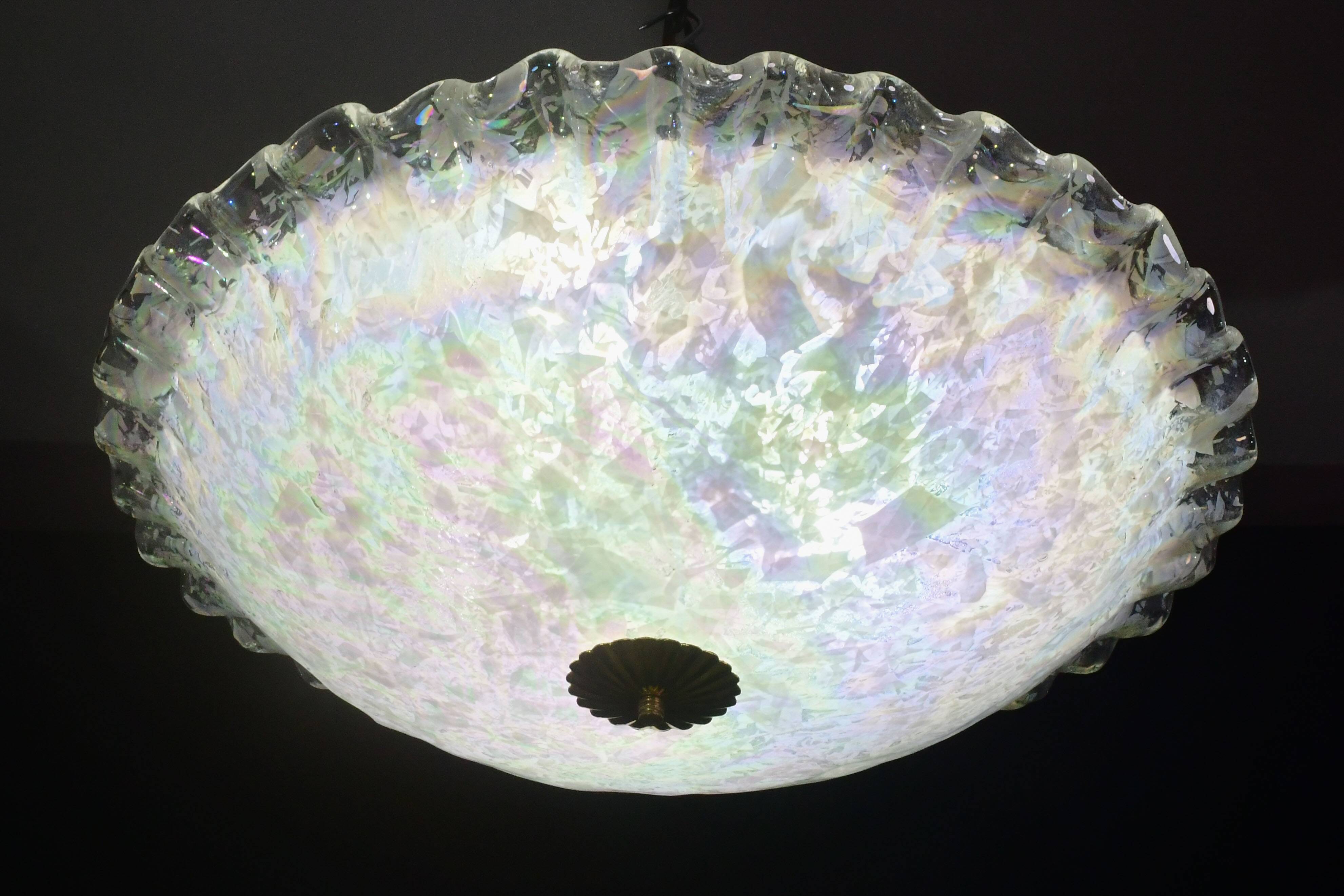 Plafonnier vintage multicolore en verre de Murano arc-en-ciel, années 1970