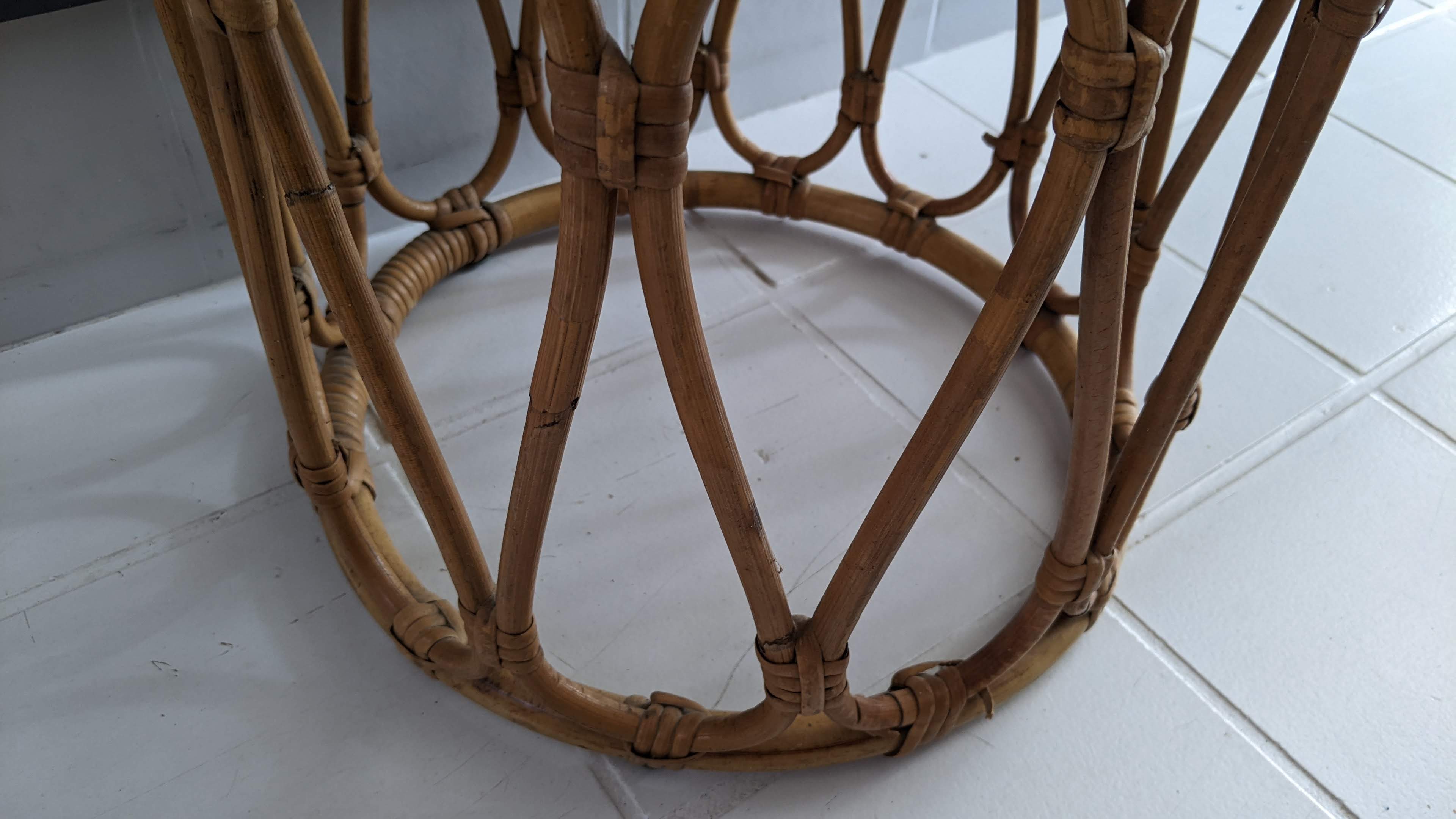 Vintage rattan stool