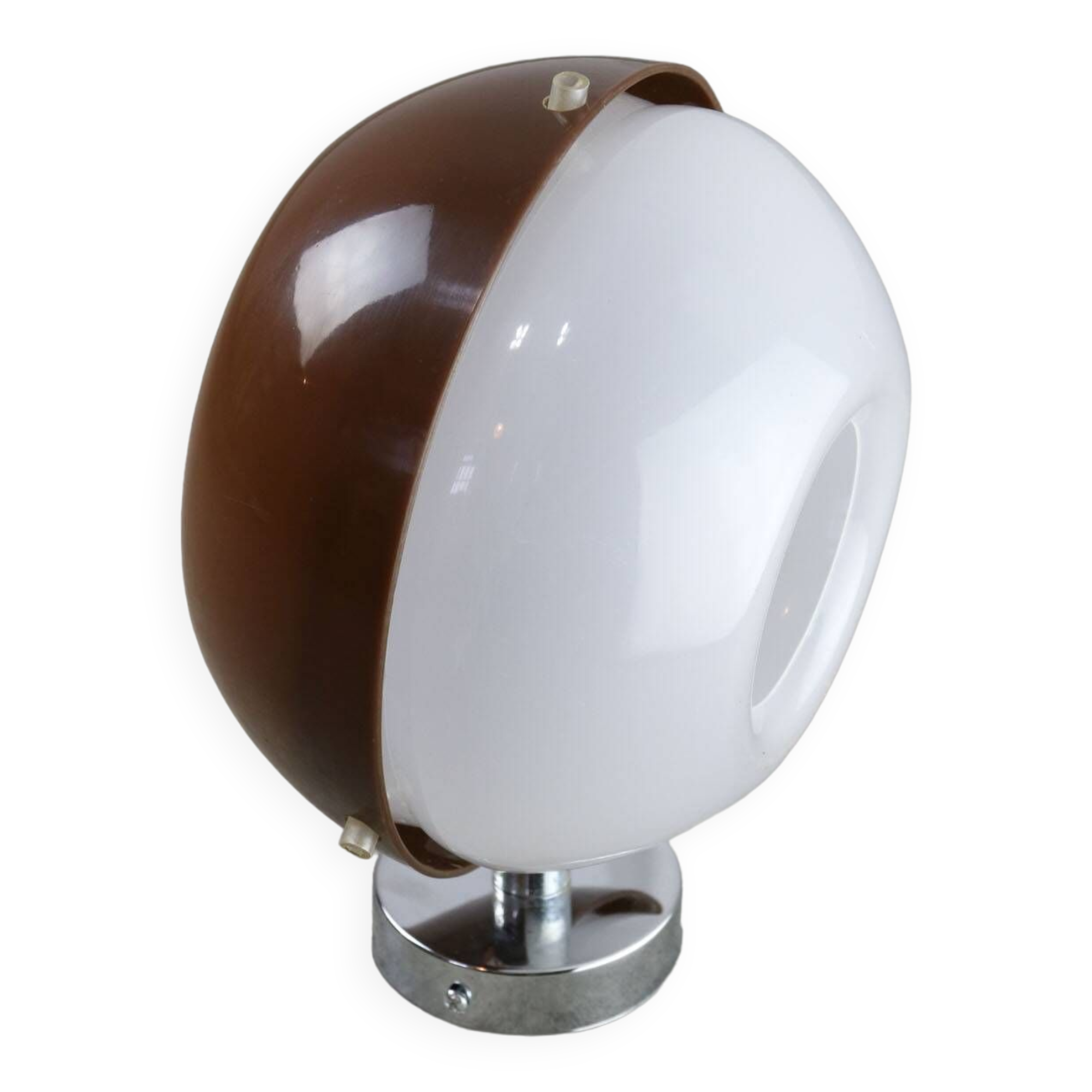 Space-age Italian Plexiglas Brown Wall Lamp, 70s