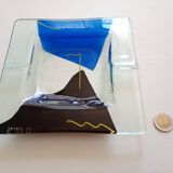 Cendrier en verre signé, 1990
