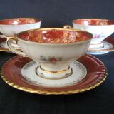 10 cups batch with porcelain saucers from Bavaria D-RW Weissenstadt
