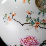 Vase d'appréciation en porcelaine Rose de Style dynastie Qing, Motif d'oiseau et de fleur, artisanat classique