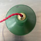 Lot 2 industrial suspensions green emaillees 20 cm