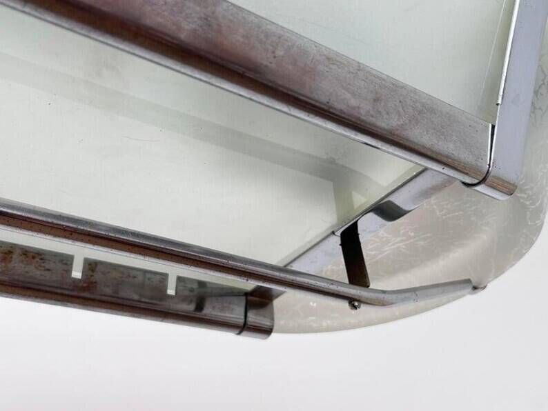 XXL design Chrome Bauhaus Chandelier or pendant - 1940s / Czechoslovakia