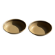 Lot de 2 assiettes creuses en grès liseré brun et marron D21,5