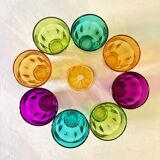 Colorful vintage lemonade glasses, Pasabahce Palaks