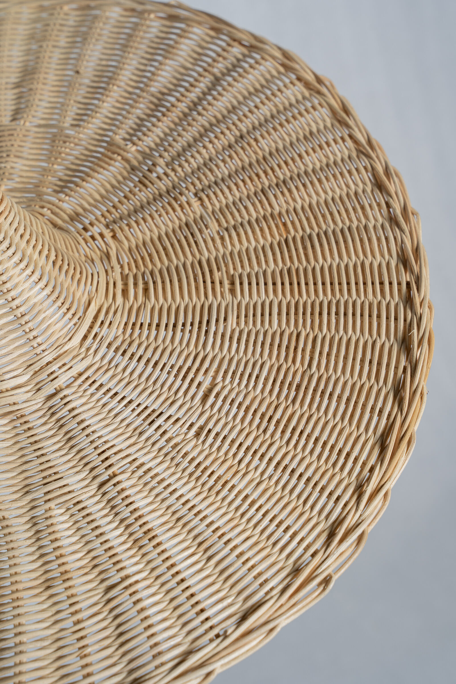 Large suspension, rattan luminaire in hat shape D:80cm