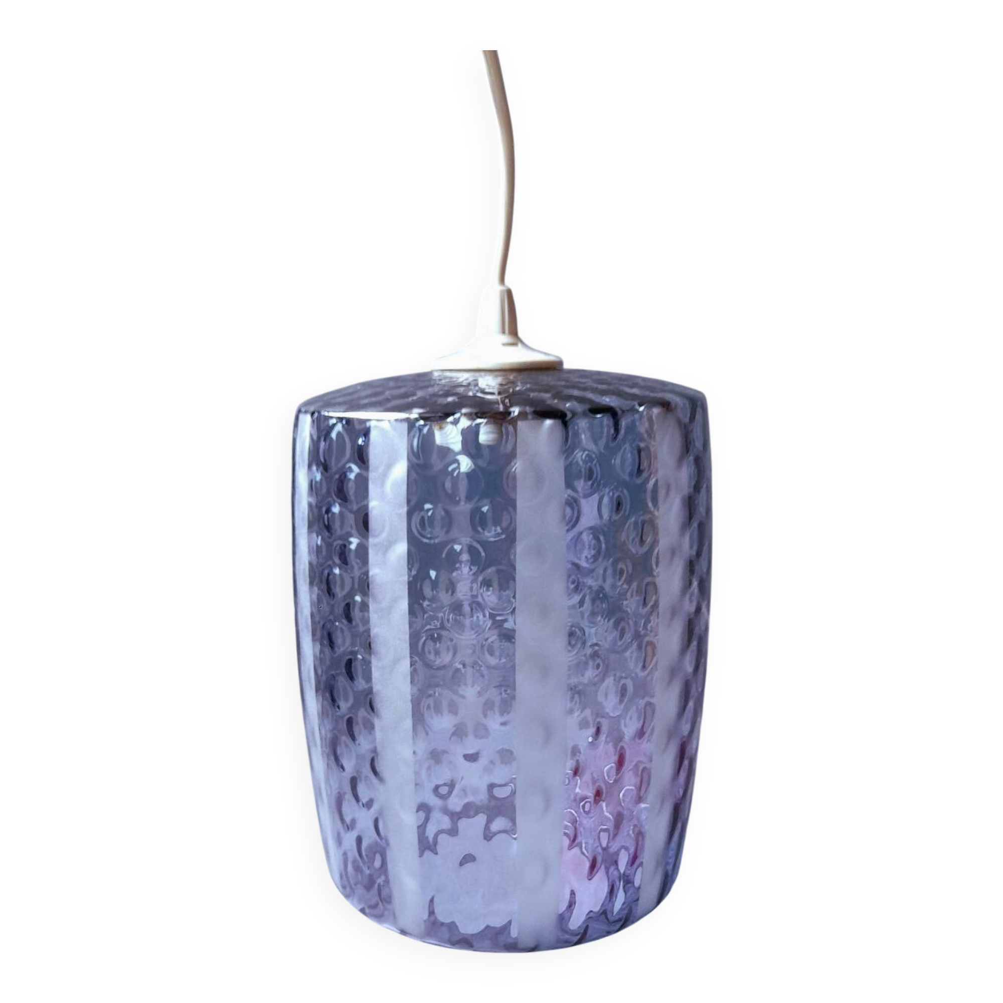 Blue glass suspension.