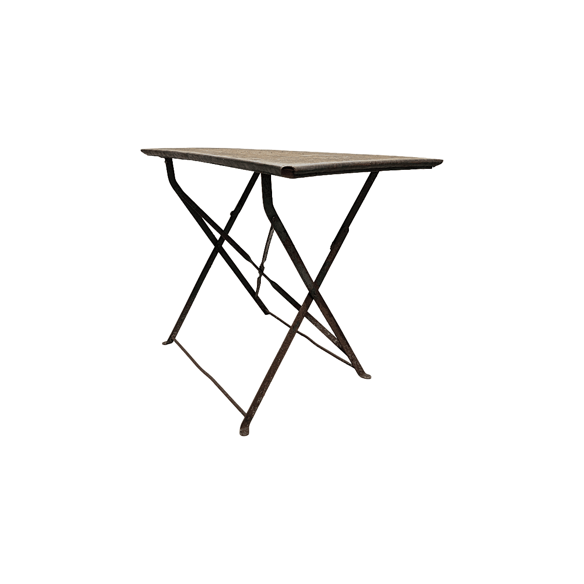Old French Metal Bistro Folding Table, 1st half 1900s