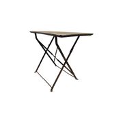Table pliante bistro en métal ancien, première moitié des années 1900