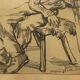 Charcoal on paper by Bernardin or Barnadouin Garçon à la gavroche