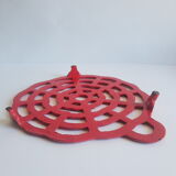 Dessous de plat fonte rouge ancien vintage
