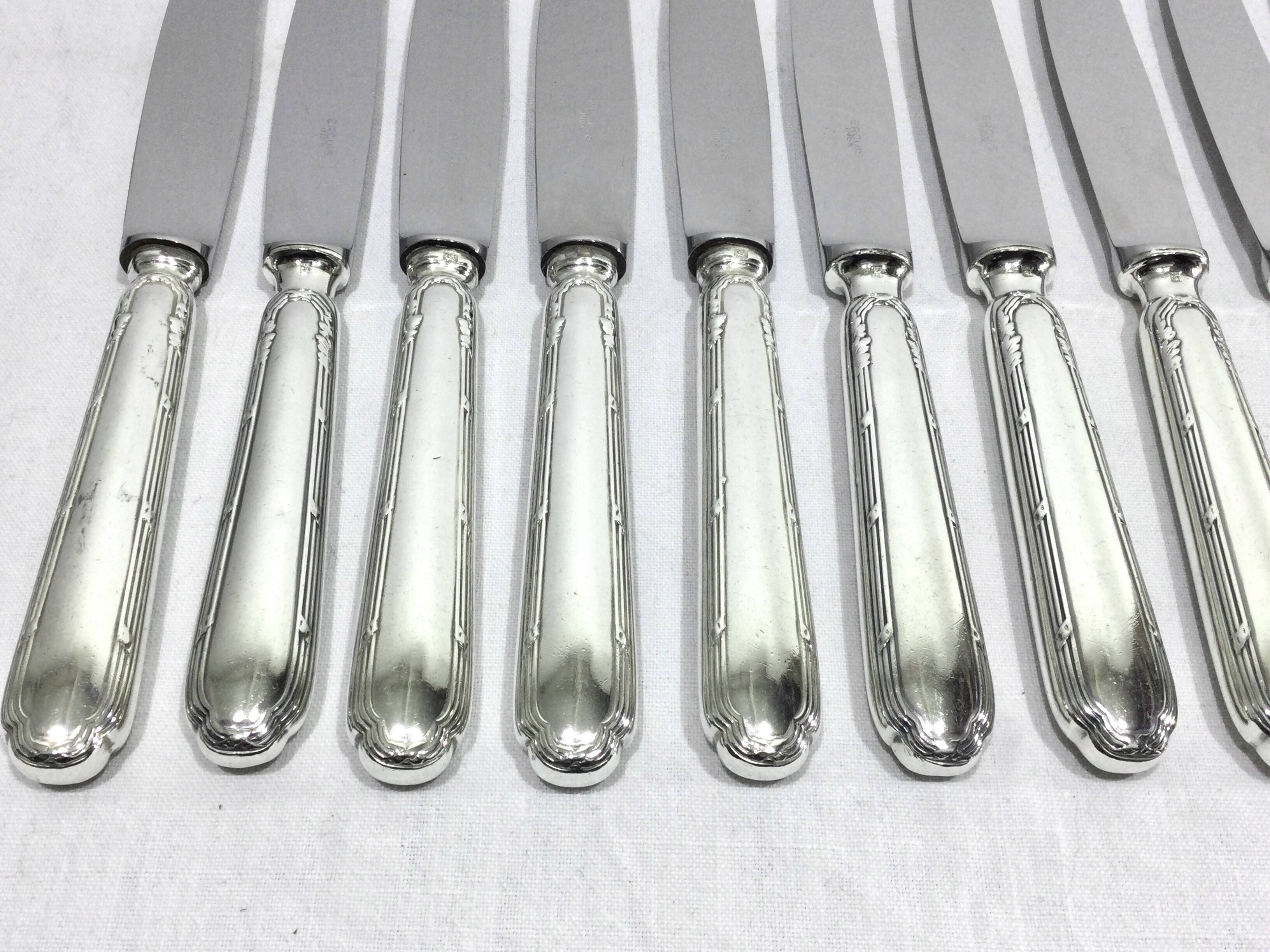 Ercuis – 12 silver-plated knives