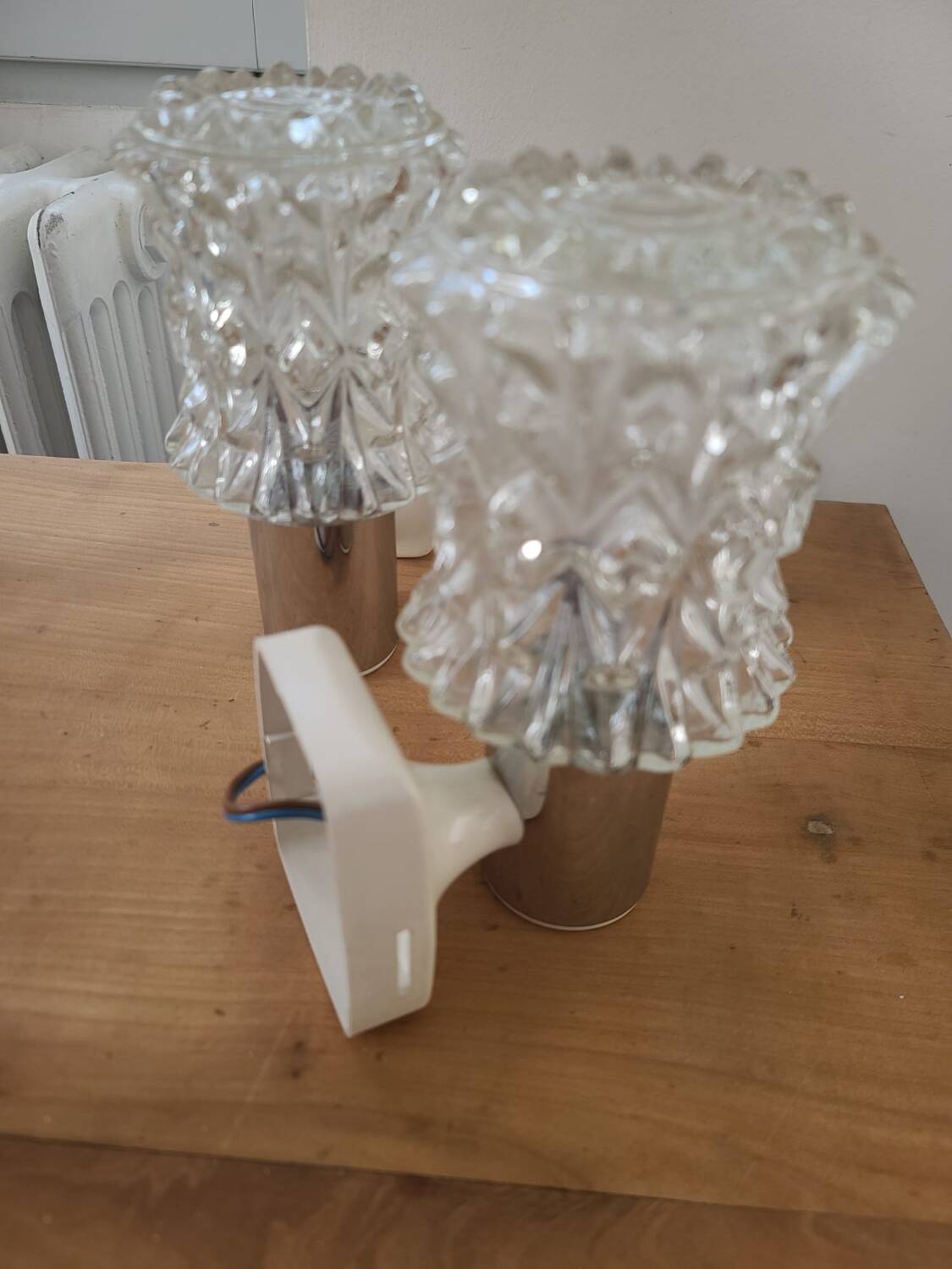 Paire d'applique en cristal, années 1970