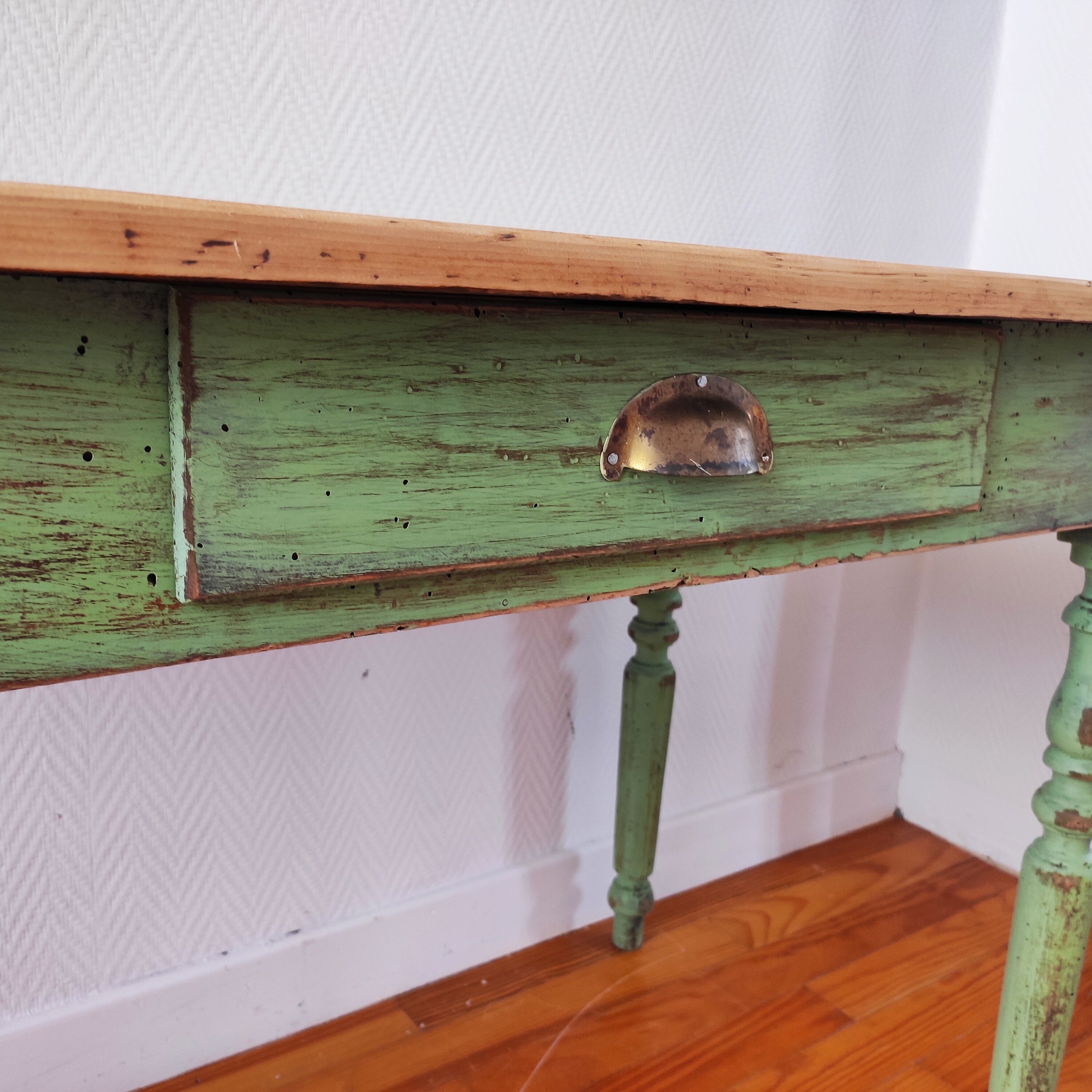 Old patinated farmhouse table
