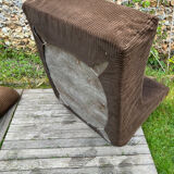 Vintage 1970s brown corduroy armchair