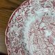 Set of 6 English flat plates, red tones