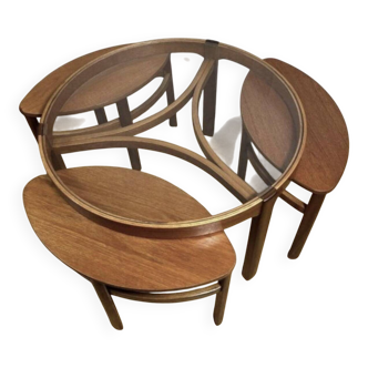 Mid century retro vintage teak trinity coffee table by nathan 1960  Ad