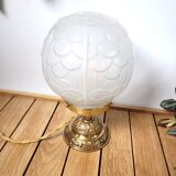 Vintage globe lamp in glass and brass