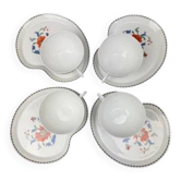 Set of 4 Paris porcelain breakfast cups, Pavot model