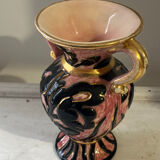 Vase Amphore Vintage Vallauris décor Floral en relief