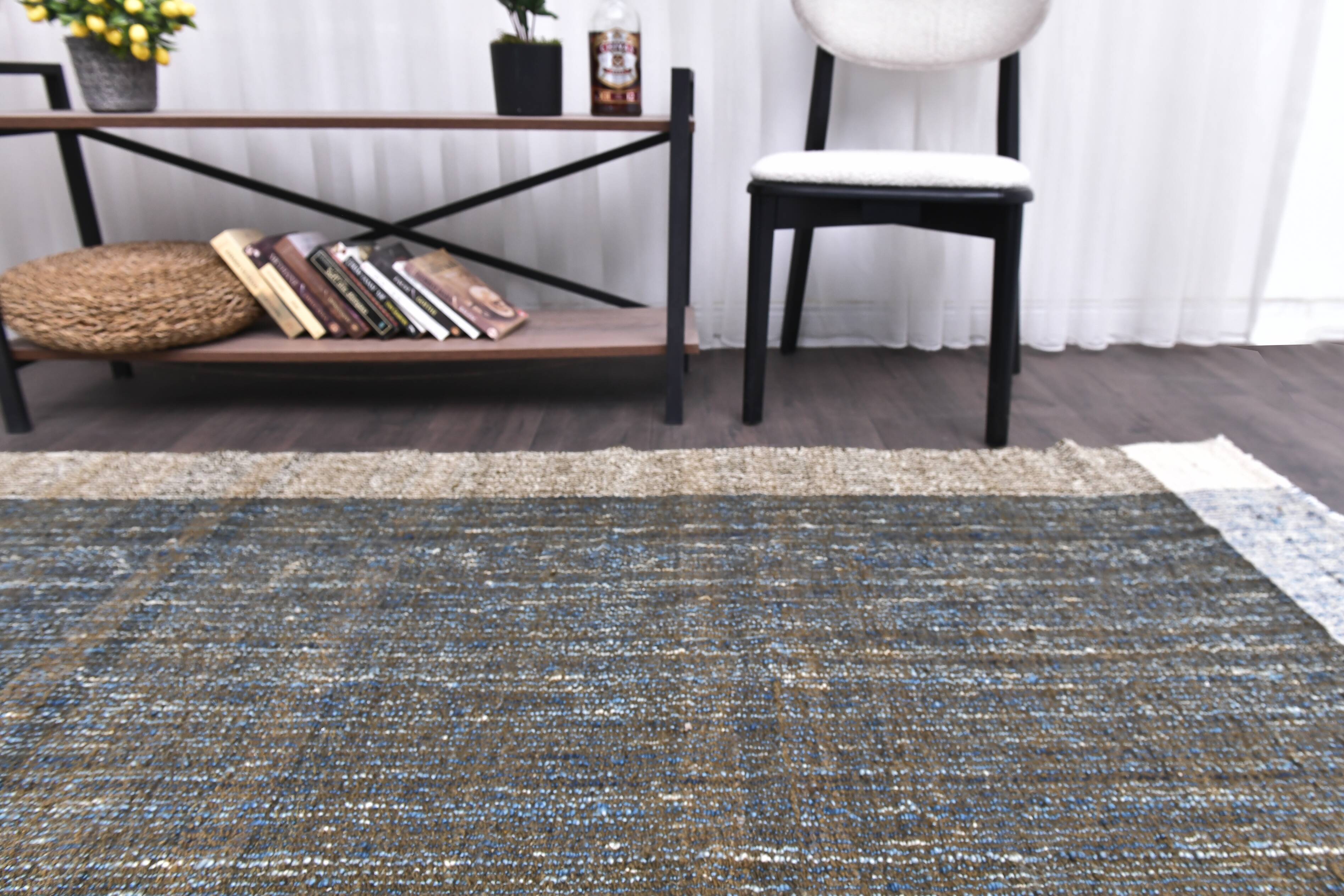 Tapis kilim en laine Kilim Tapi 290x190 cm - Vert Armée, Bleu