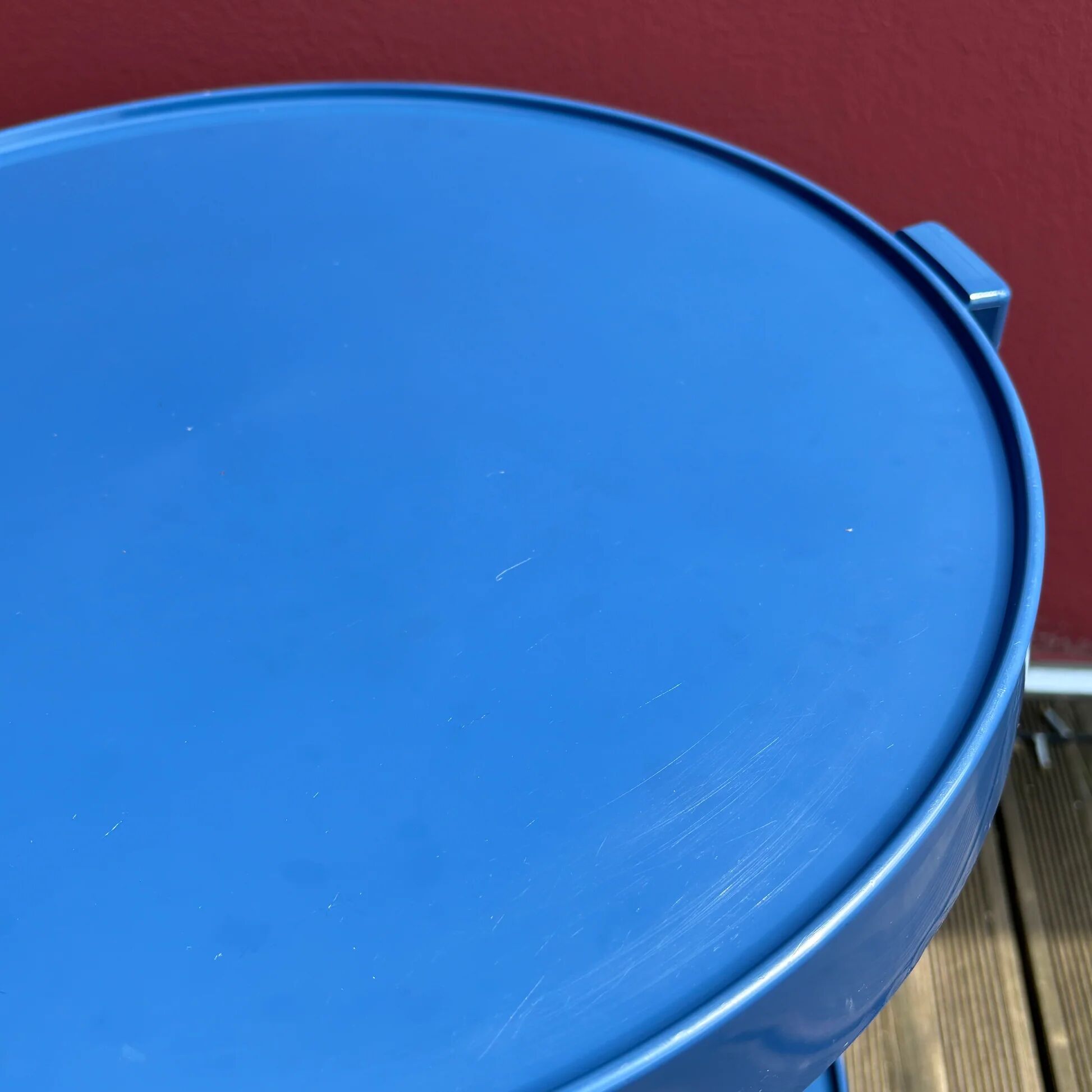 Space-age navy blue rolling dessert trolley