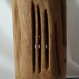 Vintage Openwork Brutalist Wooden Lamp